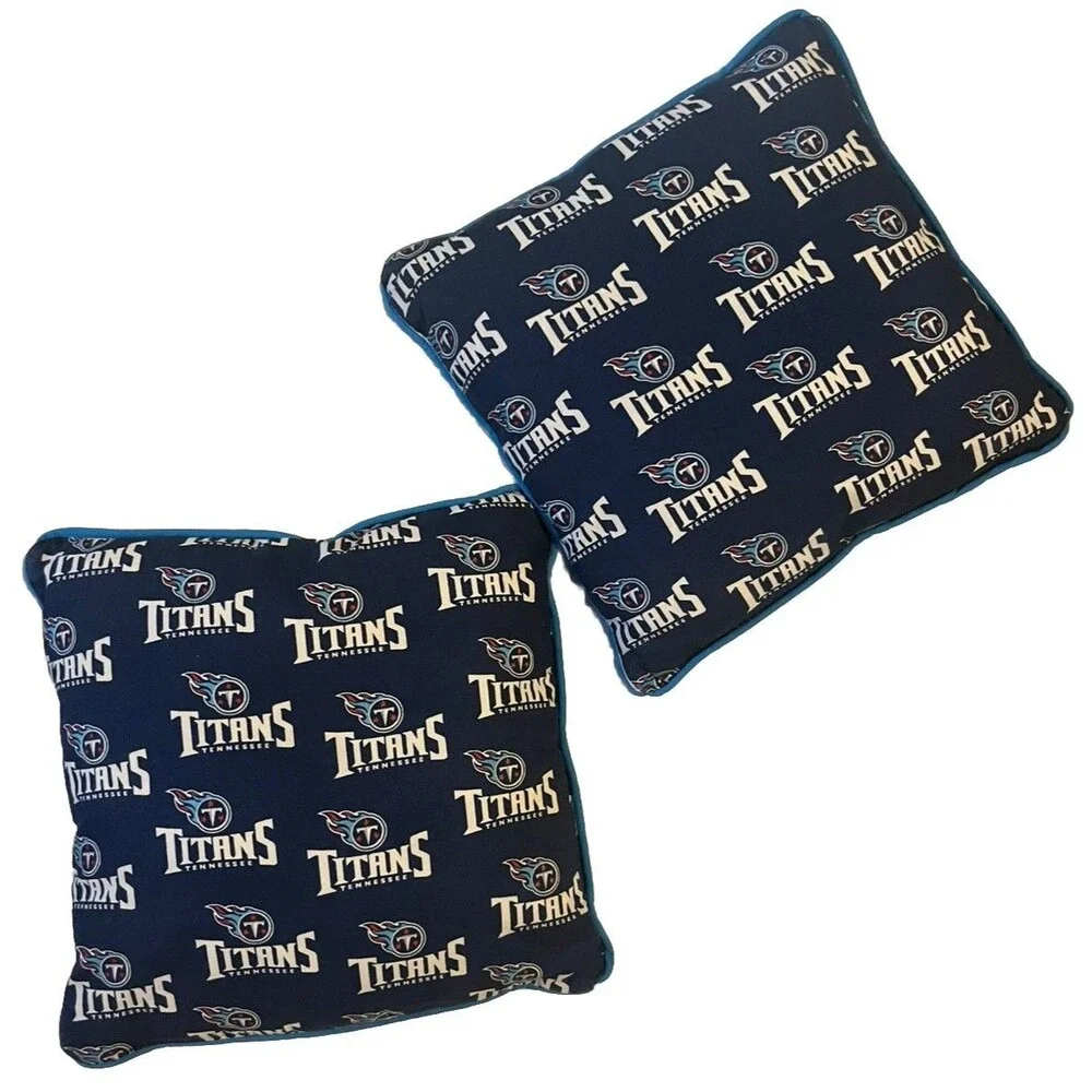 Titans NFL Blue Pillows Set Of Decorative Super Bowl Soft Light Use Football
